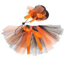4Ensembles Déguisement Halloween Tutu Chapeau Orange