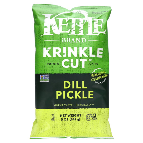 Πατάτες Κρίσπα από Kettle Foods, Krinkle Cut Πατάτες, Δολμάς, 5 oz (141 g)