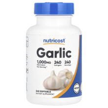 Nutricost, Fokhagyma, 1,000 mg, 240 Puhatestű kapszula