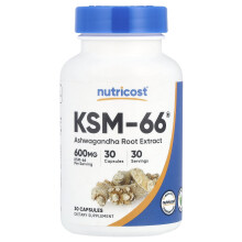 Nutricost, KSM-66, Estratto di Radice di Ashwagandha, 600 mg, 30 Capsule