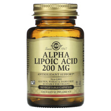 Solgar, Alfa-Lipoïnezuur, 200 mg, 50 Vegetarische Capsules