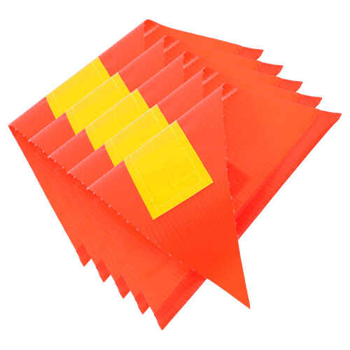 10Pièces Drapeaux Avertissement PVC Rouge Visibilité Améliorée 2