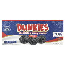 ChocZero, Dunkies, Biscoitos de Chocolate e Creme, Vanilla, 12 Embalagens, 0.75 oz (21 g) Cada