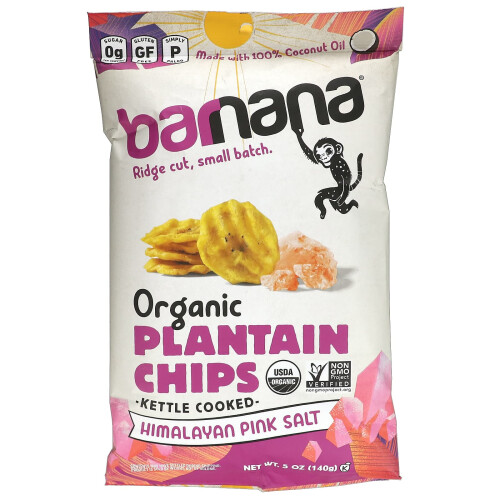 Barnana, Οργανική Τσιπς Πλατάνου, Ροζ Πίγκκαμος, 5 oz (140 g)