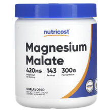 Nutricost, NutraCost, Magnézium-malát, Íztelen, 10,6 oz (300 g)