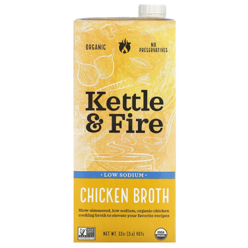 Kettle & Fire, Κρέας Πουλών, Χαμηλή Σοเดίου, 32 oz (907 g)