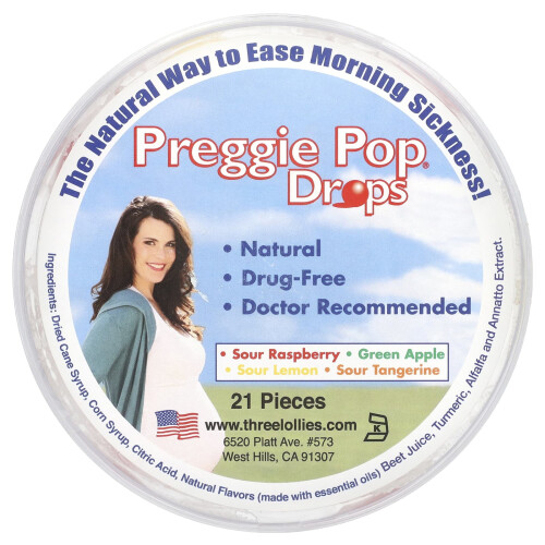 Preggie Pop Drops, Zure Fruit, 21 Stukken