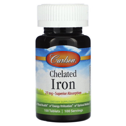 {Aisle K} Carlson Labs | Chelated Iron- 27mg | 1 x 100 tablets