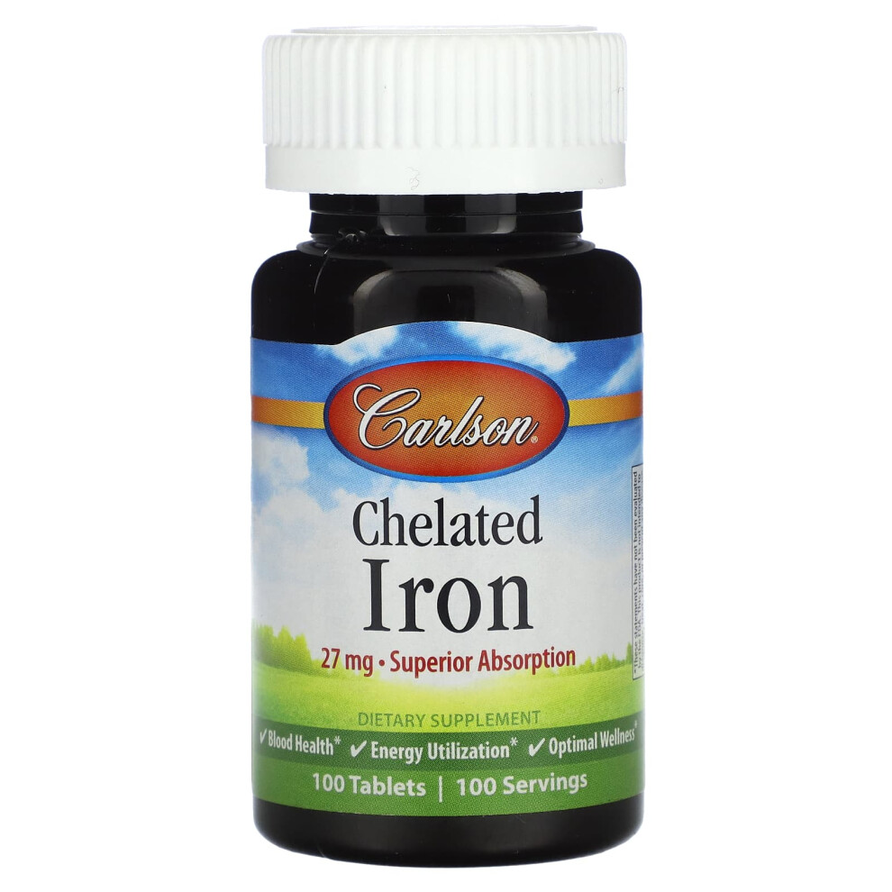 Photos - Vitamins & Minerals Carlson Labs {Aisle K}  | Chelated Iron- 27mg | 1 x 100 tablets 