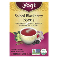 Yogi Tea, Geconcentreerde Zwarte Bessen Focus, 16 Thee zakjes, 1.12 oz (32 g)
