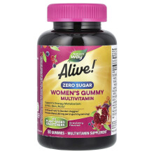 Nature's Way, Alive! Multivitamin w Formie Gumowych, Bez Cukru, Truskawka, 50 Gumowa