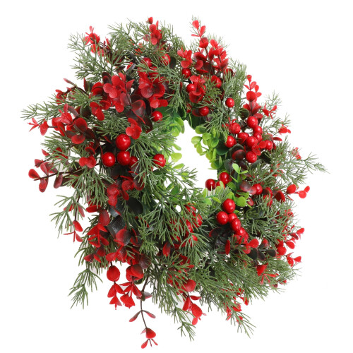 Rød julebærkrans 35 cm 2
