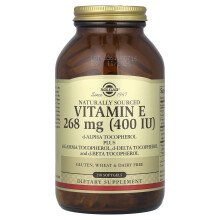 Solgar, Vitamine E, d-Alpha-Tocoferol Plus d-Gamma-Tocoferol, d-Delta-Tocoferol en d-Beta-Tocoferol, 268 mg (400 IE), 250 Softgels