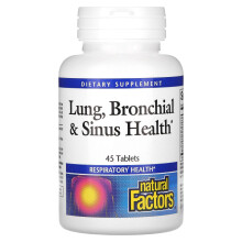 Natural Factors, Plicní, Bronchiální & Sinus Health, 45 Tabletek