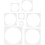 8 Pcs Plastic Stencils Reusable Circle for Painting Child White 1