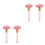 4Pièces Ensemble Pinceaux Rose Usage Professionnel Et 3