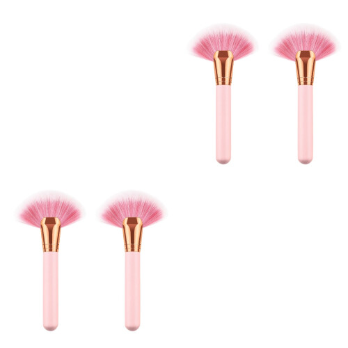 4Pièces Ensemble Pinceaux Rose Usage Professionnel Et 2