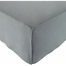 Lightweight Pleated Bed Skirt, King, Dark Grey, Solid