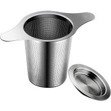 Infuseur à thé extra fin en acier inoxydable 18/8, grande capacité, double poignée pour théières/tasses – Compatible avec le thé et le café