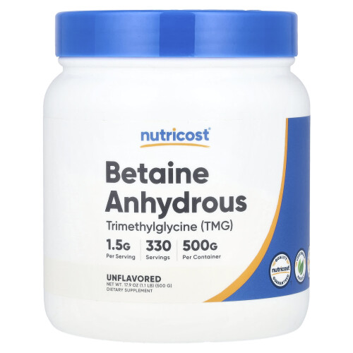 Nutricost, Betaina Anidro, Unflavored, 17.9 oz (500 g)