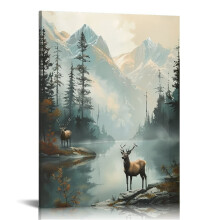 Tableau sur toile représentant le lac de Cerf Mountain, décoration murale, 40 x 50 cm