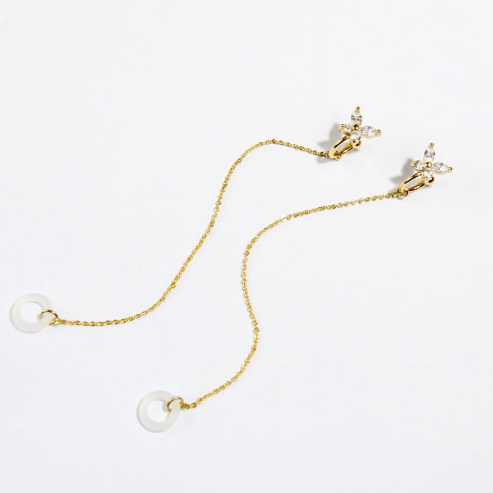 1 Pair Anti-Lost Earphone Chain Earrings, Trendy Ear Clips For Women, Stylish Earphone Holder Strap For Sports & Daily Use 9405492924871