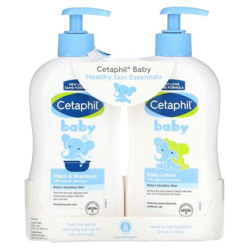 Cetaphil Cetaphil, Βρέφος, Οργανικό Σετ για Υγιή Δέρμα, 2 Τμήμα Σετ, 13.5 fl oz (399 ml) Κάθε 1