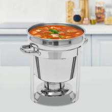 Stáisiún Chafer Anraith 7.4Qt le Sealbhóir Breosla Pan Bia agus Clúdach 201 Freastalaithe Buifé Airgid Cruach Dhosmálta agus Teasaitheoirí do