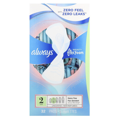 Always Always, Infinity Flex Foam με Flexi-Wings, Size 2, Heavy Flow, Unscented, 32 Στιγμιαία