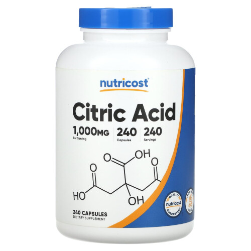 Nutricost, Zitronensäure, 1.000 mg, 240 Kapseln