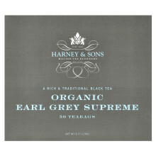 Harney & Sons, Zwarte Thee, Biologische Earl Grey Supreme, 50 Theezakjes, 3,17 oz (90 g)