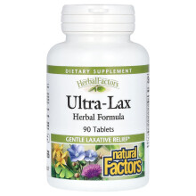 Natural Factors, Örterfaktorer, Ultra-Lax, Örterformel, 90 Tabletter