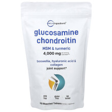 Micro Ingredients, Glukozamina Chondroitin, MSM & Turmeric, 300 tabletek