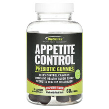 DietWorks, Appetit Kontrol, Præbiotisk Gummies, Rasbær, 60 Gummies