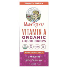 MaryRuth's, Ekologisk Vitamin A Flytande Droppar, Osmak, 750 mcg, 1 fl oz (30 ml)