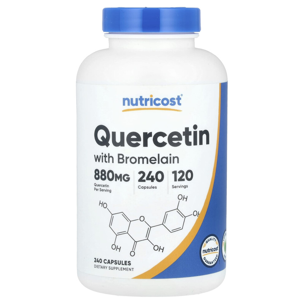 Nutricost , Quercetin With Bromelain, 880 Mg 240 Capsules (440 Mg Per Capsule)