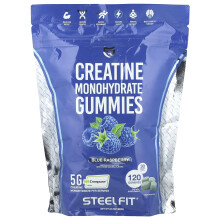 SteelFit, Creatina Monoidrato Gummies, Morango Azul, 120 Gummies