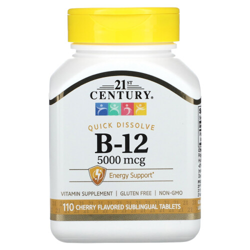 B-12, Cherry, 5,000 mcg, 110 Tablete sublinguale