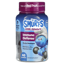 The Smurfs, Barn Gummy, Immunförsvar, Ålder 3+, Smurf Bär, 40 Gummies