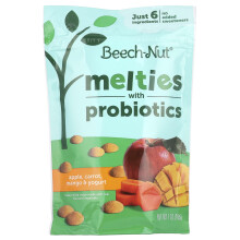 Beech-Nut, Naturais, Melties com Próbióticos, 8+ Meses, Maçã, Alface, Manga & Iogurte, 1 oz (28 g)