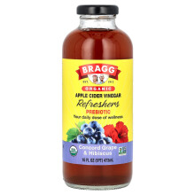 Bragg, Óriásbogyó Organikus Szörpéből Készült Ecet Frissítők, Prebiotikus, Concord Szőlő & Hibiszkusz, 16 fl oz (473 ml)