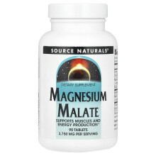 Source Naturals, Magnézium Malát, 90 Tablett