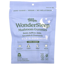 Plant People, WonderSleep, Gomme di Funghi, Wild Elderberry, 60 Gomme, 5.2 oz (148 g)