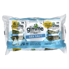 gimMe, Snack di Alga Marinella Arrosto, Sale Marino, 6 Pacco, 0.17 oz (5 g) Ogni