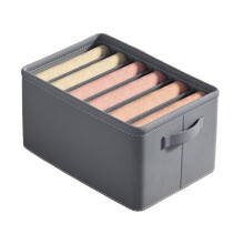 (6, L (44*25*22cm/17.32*9.84*8.66in)) Clothes Storage Box Foldable Closet Sweater Jeans Organize Container Compartment