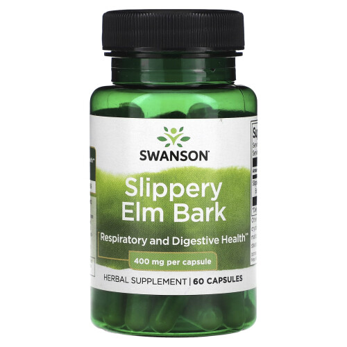 Swanson, Slippery Elm Rinde, 400 mg, 60 Kapseln