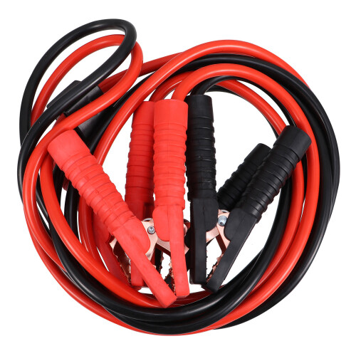 2Pièces Câble De Démarrage Urgence Cuivre Aluminium Noir Auto 1