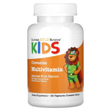 California Gold Nutrition, Scheurbare Multivitamine voor Kinderen, Assorted Fruit, 180 Vegetarische Tablets