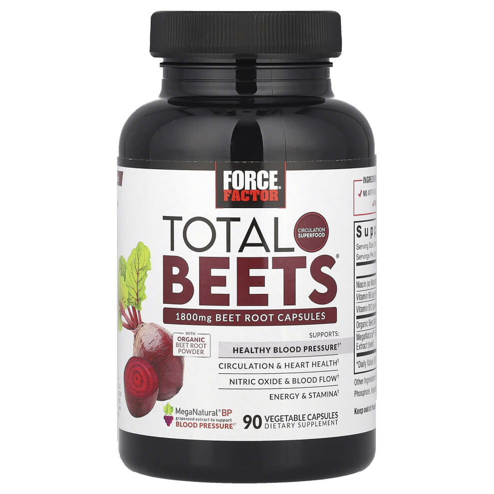Zdjęcia - Witaminy i składniki mineralne Force Factor, Total Beets, 90 Vegetable Capsule
