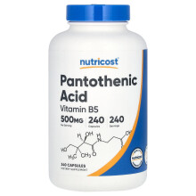 Nutricost, Pantothenic Acid, 500 mg, 240 Capsułek